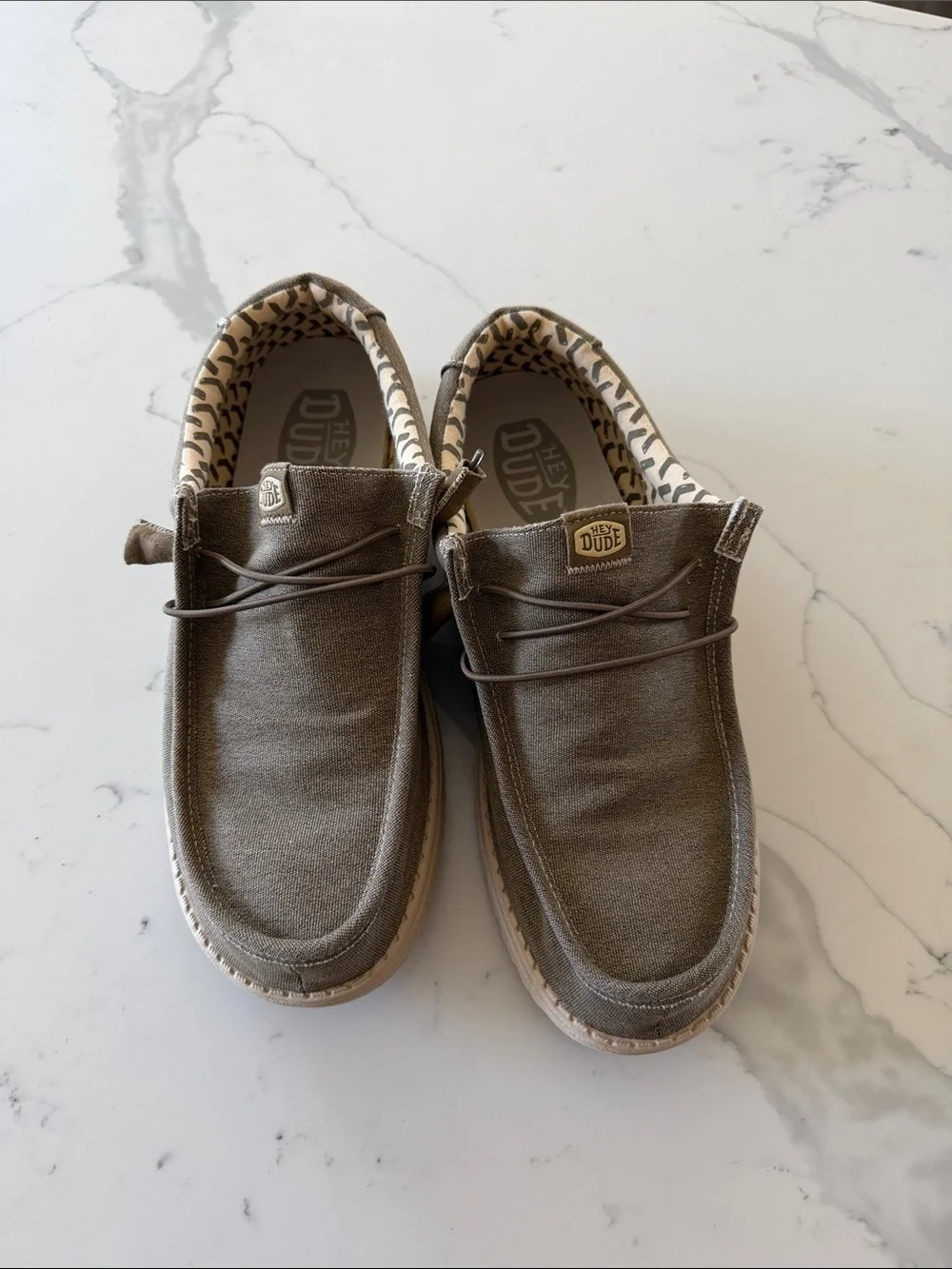 Hey Dude Brown Canvas Slip-On Loafers